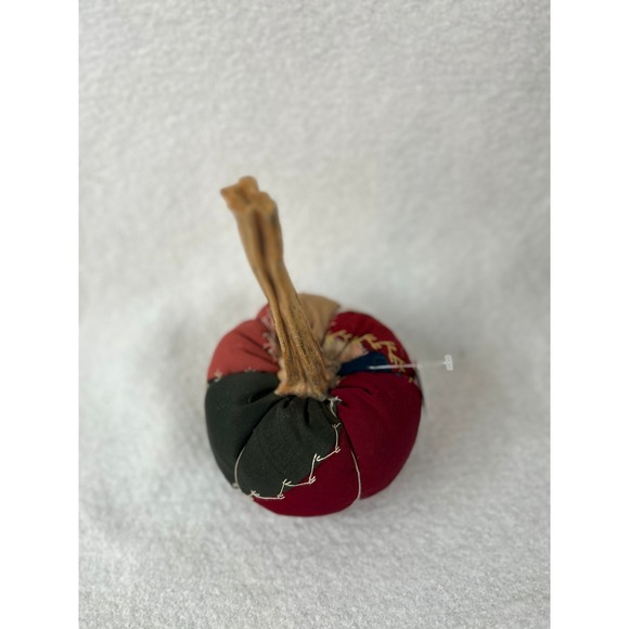 Crazy Quilt Handmade Fall Harvest Pumpkin Decoration Patchwork Fabric Decor - Picture 3 of 4